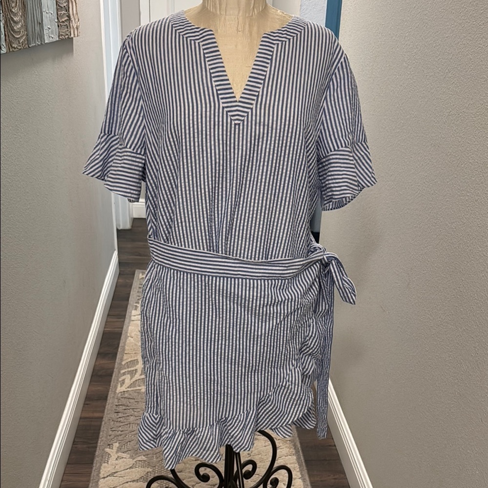 Vineyard Vines Seersucker Wrap Dress